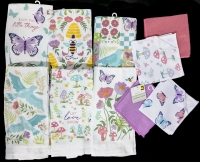 6 New Springtime Dish Towels & 4 New Dish Scrubber Cloths | Towels 14" x 24", Scrubbers 12" x 12" ea