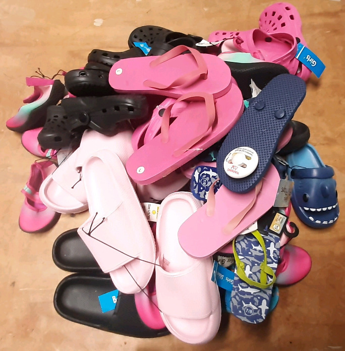 Lot of Children's Beach Sandals, Flip Flops & Swim Shoes