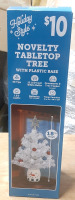 New Holiday Style Novelty Tabletop Tree with Plastic Case (18" Tall)