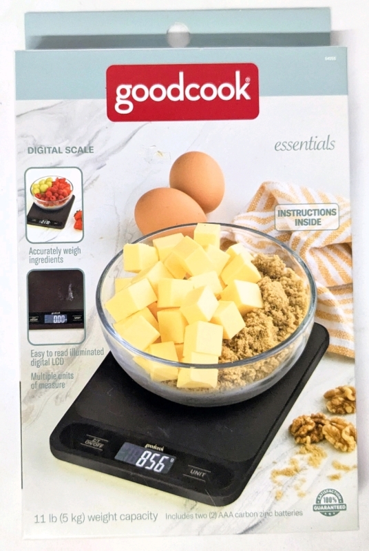 New GoodCook Digital Kitchen Scale - Up to 11lb / 5kg Weight Capacity