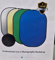 New 4 in 1 Photography Backdrop in Case Blue/Green/Gold/Silver 77.5" long and 57" wide