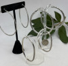 11 Pairs Statement Pierced Hoop Earrings / Rhinestone Art Deco Style - 2