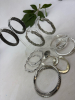 11 Pairs Statement Pierced Hoop Earrings / Rhinestone Art Deco Style - 4
