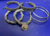 11 Pairs Statement Pierced Hoop Earrings / Rhinestone Art Deco Style - 5