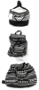3 New Bags: 2x Striking Woven Mini Backpacks + Black & White Tapestry-Style Crossbody Purse | Mini Backpacks 10" x 4" x 10" Tall ea