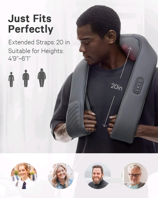 New Naipo Cordless Rechargeable Shiatsu Neck & Shoulder Massager with Carrying Case