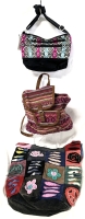 3 New Colorful Boho Bags : Mini Backpack, Hobo Bag & Tapestry-Style Crossbody Purse | Mini Backpack 10" x 4" x 10" Tall ea