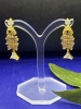 Elegant Fishbone Dangle Earrings with Sparkling Rhinestones Approximately 1.2 x .4 Inch Articulated - 3
