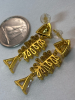 Elegant Fishbone Dangle Earrings with Sparkling Rhinestones Approximately 1.2 x .4 Inch Articulated - 4