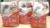3 New Purina Cat Chow for Senior Cats (50.4 Oz per bag, Best Before is August 2025)