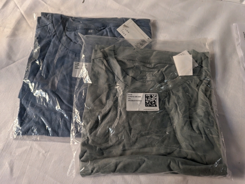 2 New Long Fit T-shirts. Size Large.