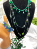 3 Spectacular Green Necklaces / Art Glass Wrap Bracelet/ One Toggle Swarovski Elements