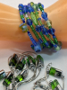 3 Spectacular Green Necklaces / Art Glass Wrap Bracelet/ One Toggle Swarovski Elements - 3