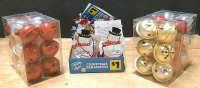Lot of Christmas Tree Ornaments, Including 10 Light Up Ornaments and 6 Packs of Bell Ornaments