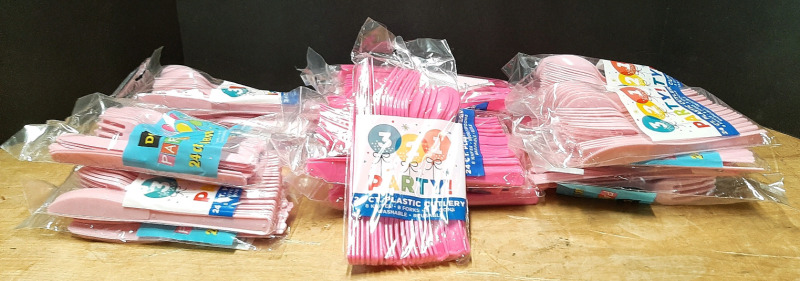 Lot of Plastic Cutlery Sets, 20 Packs Rotal with Spoons, Forks, Knives Included