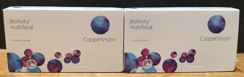 2 New Packs of CooperVision Biofinity Multifocal Contact Lenses, 6 in Each Pack, 12 in Total