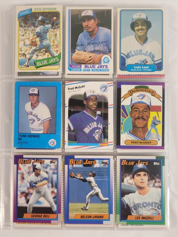 1980 - 1994 Toronto Blue Jays MLB Baseball Trading Card Singles . 107 Trading Cards