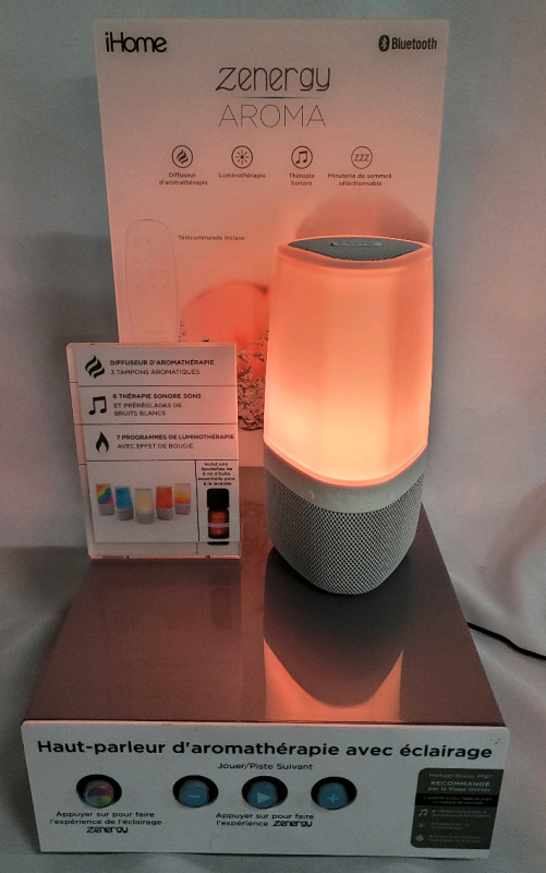 iHome iZABT50 Zenergy Aroma + Light + Sound Therapy w/Display Stand - Working