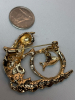 Stylish Rhinestone Embellished Cat Fishing in Bowl Brooch Approximately 1.65 x 1.46 Inch - 4