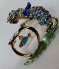 Stylish Rhinestone Embellished Cat Fishing in Bowl Brooch Approximately 1.65 x 1.46 Inch - 5