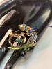 Stylish Rhinestone Embellished Cat Fishing in Bowl Brooch Approximately 1.65 x 1.46 Inch - 6