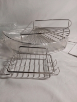 2 New | Adhesive Shower Corner Shelves & Soap Dish