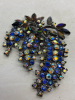 Two Rhinestone Brooches 2 Sparkling Pierced Earrings - 3
