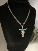Unique Skull Animal Head Pendant Retro Stainless Steel Necklace Adjustable Chain Green UV Glow - 3