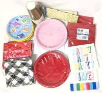 15 New Paper Party Supplies : 5 Packs Plates, 7 Packs Napkins, 2 Packs Straws, 1 Pack Cups