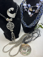 Rhinestone Brooch / 5 Lovely Necklaces