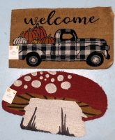 2 New Fall-Themed Heavy Duty Coir Doormats - 18" x 30" ea