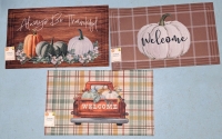 3 New Fall-Themed Doormats with Rubber Backing - 18" x 30" ea