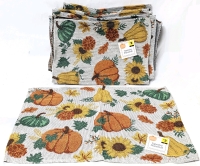 12 New Fall-Themed Cotton Blend Tapestry Style Placemats - 13" x 18" ea