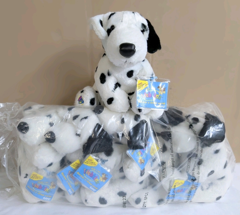 6 New Ganz Retired WEBKINZ Dalmatians HM123 with Sealed Codes Intact | Around 6.5" Tall