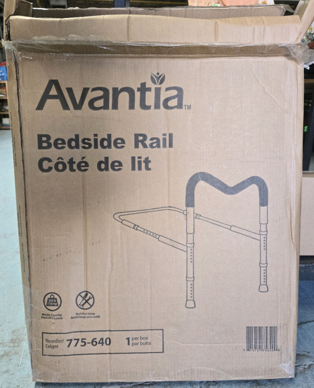 New | Avantia Adjustable Home Bed Rail & Grab Bar For Bedside Assistance