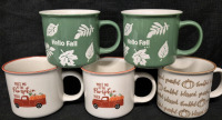 5 New Ceramic Mugs - 533mL