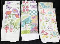 6 New Cheerful Springtime Kitchen Towels - 14" x 24" ea