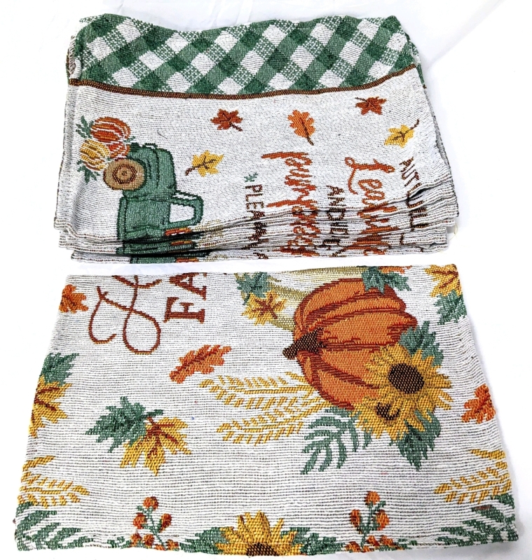 12 New Fall Tapestry-Style Placemats - 2 Designs (11 of 1 Design, 1 of the Other) - 13" x 18"