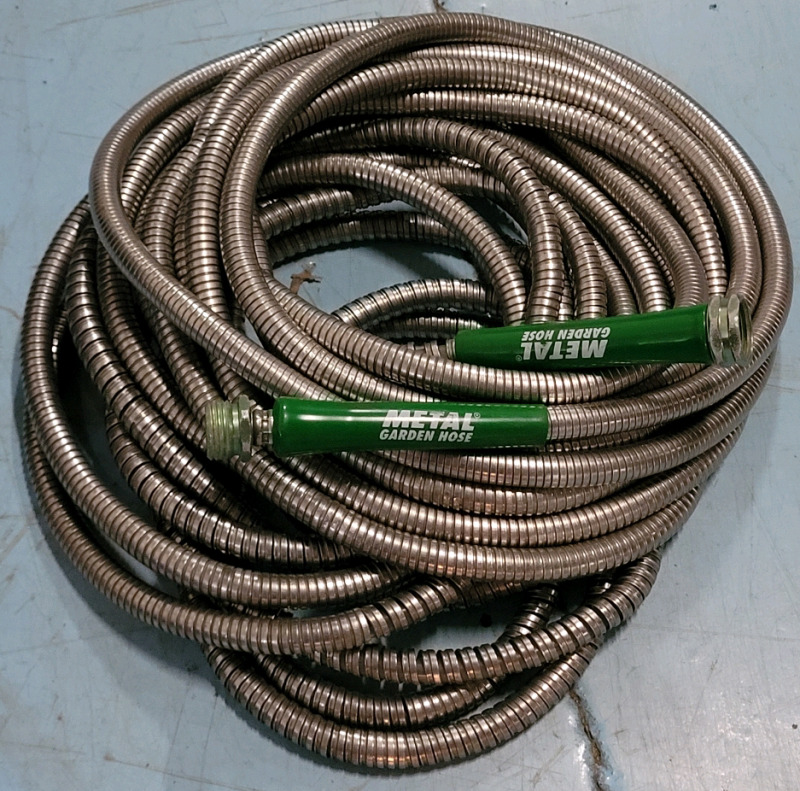 60ft. Metal Garden Hose , Pre-owned , Untested