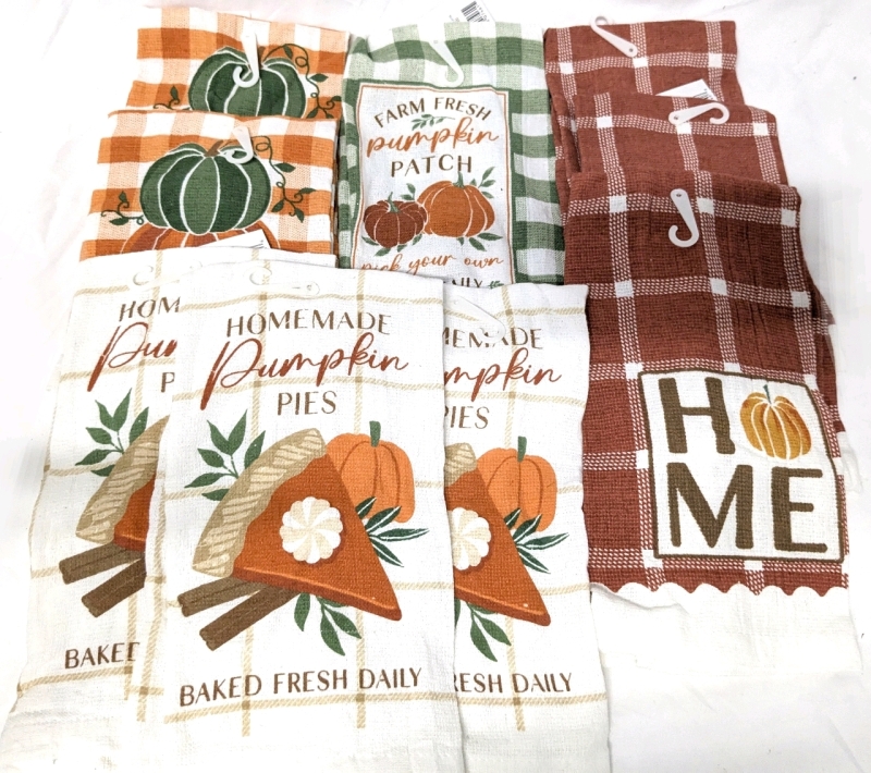 9 New Fantastically Fall-Themed Kitchen Towels - 14" x 24" ea