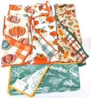 7 New Fall-Themed Reversible Kitchen Towels - 14" x 24" ea