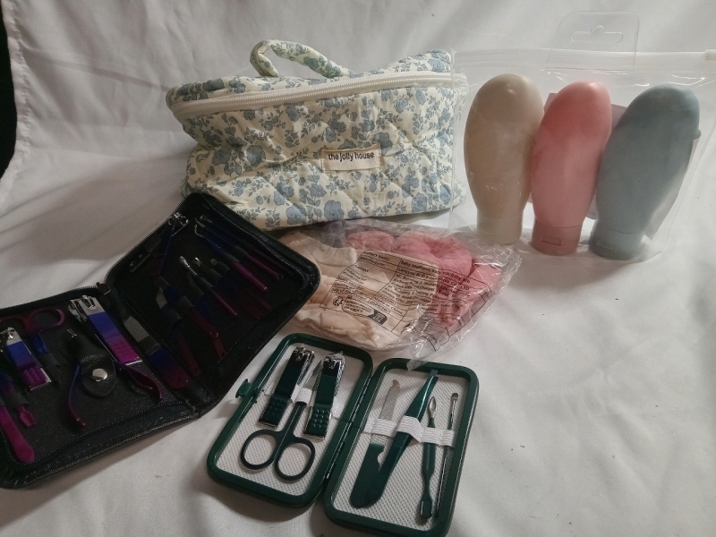 New | Women's Self Care Lot | Includes Headbands, Nail Kits, makeup bag & More