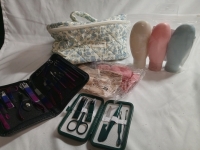 New | Women's Self Care Lot | Includes Headbands, Nail Kits, makeup bag & More