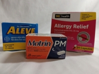 3 New | Body Care Medication Lot | Aleve, Motrin & Allergy Relief | Exp - Mortin 05/25 Aleve 06/26 Allergy Meds 07/25