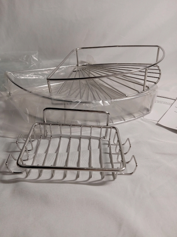 2 New | Adhesive Shower Corner Shelves & Soap Dish
