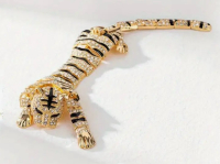 Rhinestone Tiger Brooch Can Also Be Used As Sweater Chain Pendant Approximately 9.8 x 2.75 Inch