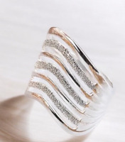 S925 Silver Multi Layer Large Ring Nickel Free Size 10<br/>