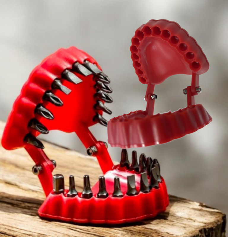 Denture Design Drill Bit Holder Plastic with Bits Screwdriver Organizer Drill Storage Case for Travel and Home Use