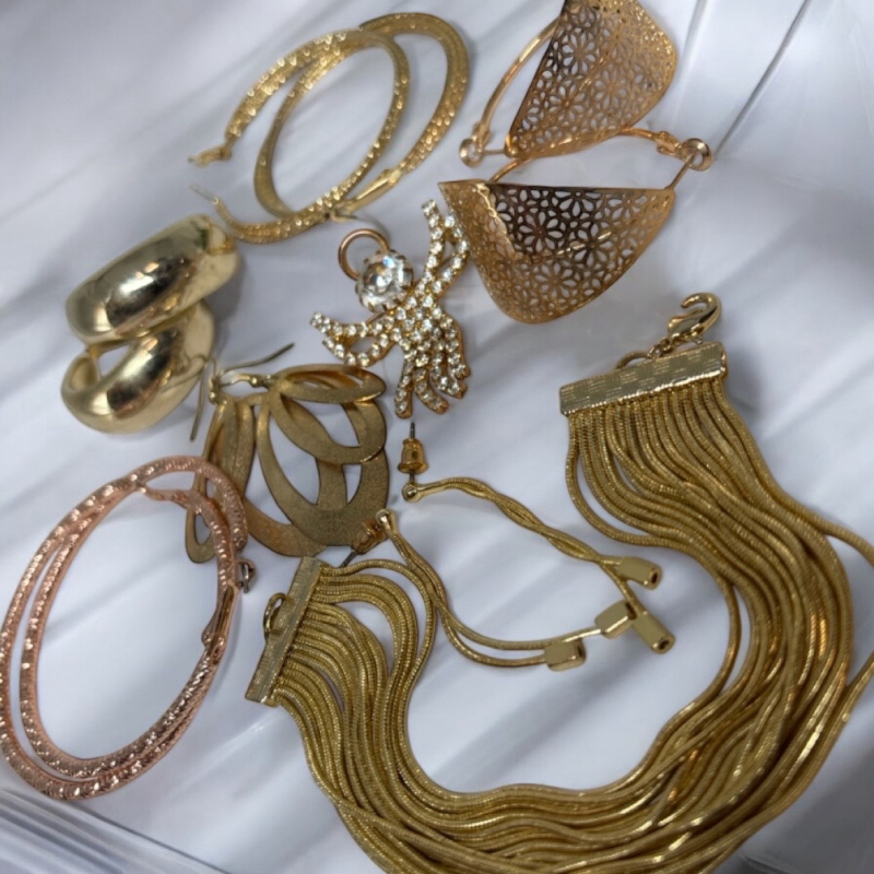 Wide Bracelet Brooch / Statement Earrings