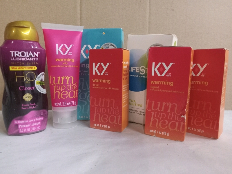 *Adults Only* 7 New | Lubricants and Latex Condoms | Largest Item is 162.7mL